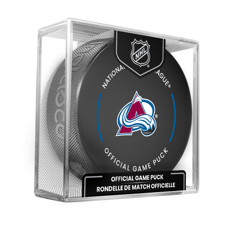 Colorado Avalanche 2023-24 NHL Official Game Puck with Display Case