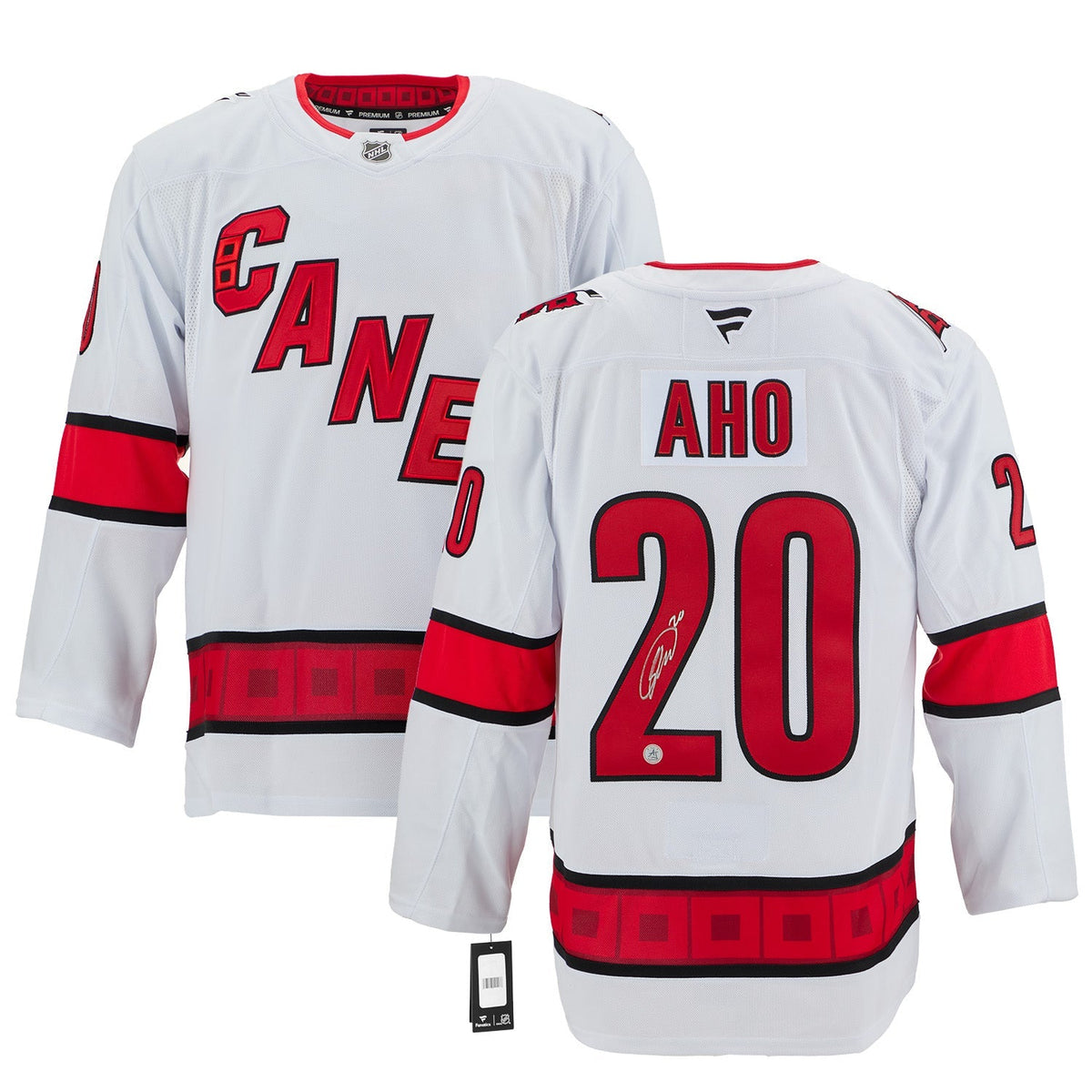 Sebastian Aho Signed Carolina Hurricanes White Fanatics Premium Jersey