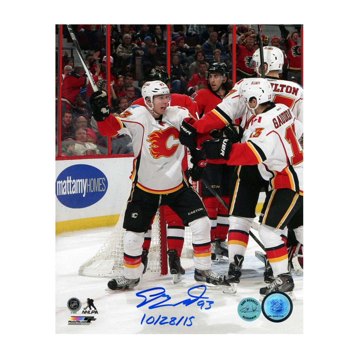 Sam Bennett Signed Calgary Flames First Game 8x10 Photo with Note