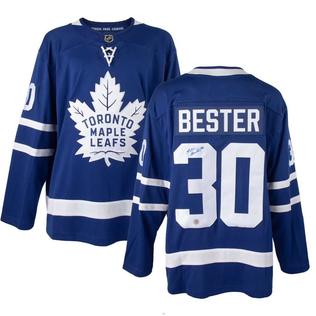 Allan Bester Autographed Toronto Maple Leafs Fanatics Breakaway Jersey