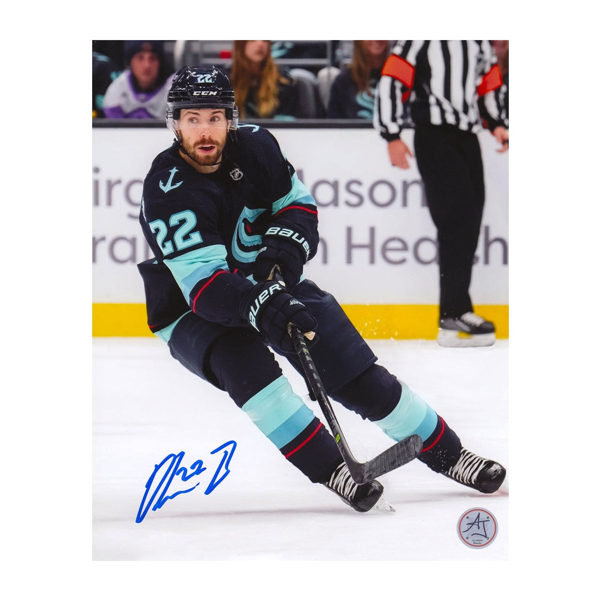 Oliver Bjorkstrand Signed Seattle Kraken Hockey 8x10 Photo