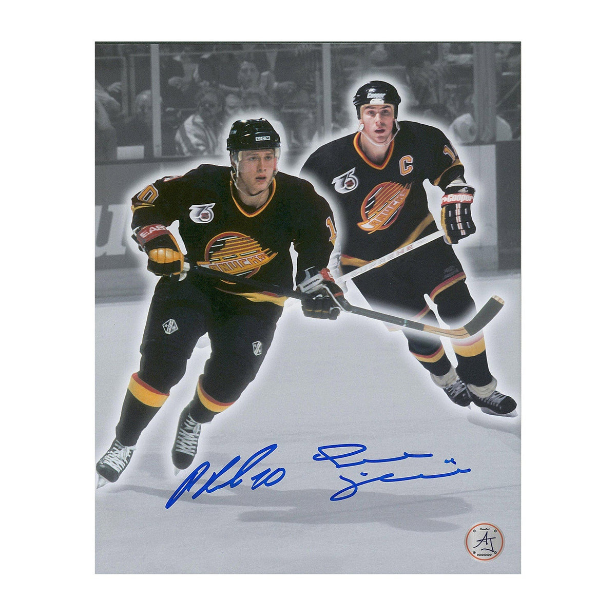 Pavel Bure & Trevor Linden Dual Signed Vancouver Canucks 8x10 Photo