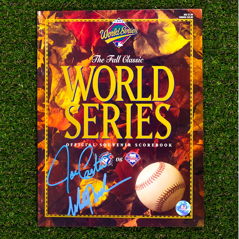 Joe Carter & Mitch Williams Dual Signed 1993 World Series Official Program