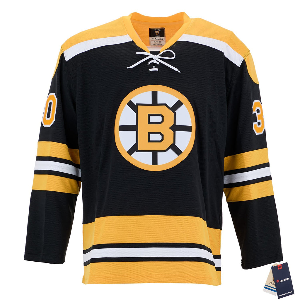 Gerry Cheevers Autographed Boston Bruins Fanatics Throwback Jersey