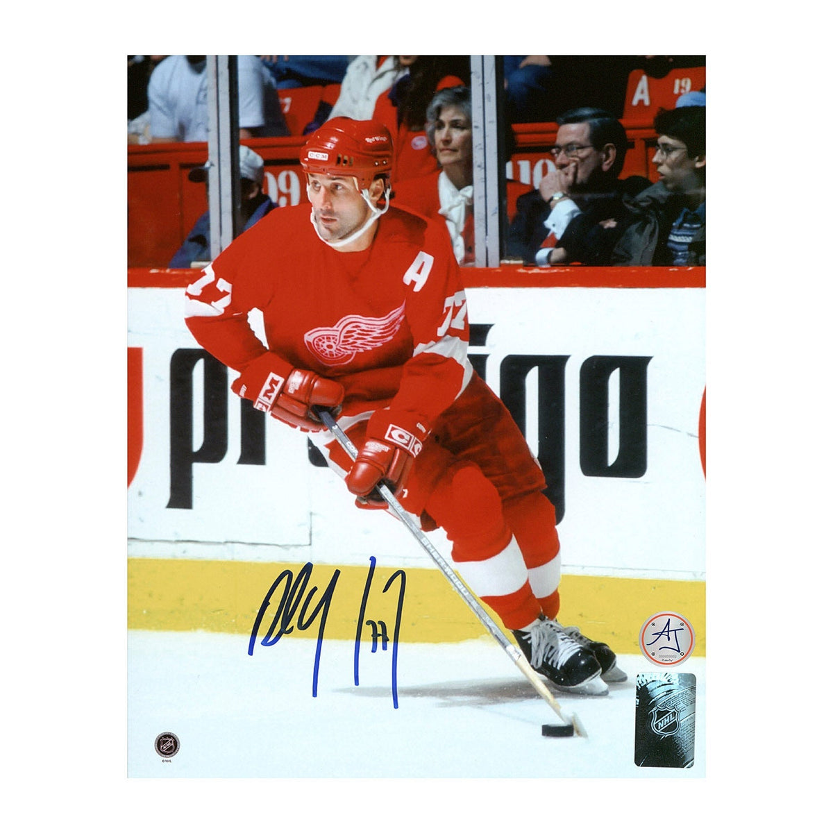 Paul Coffey Autographed Detroit Red Wings Stickhandling 8x10 Photo