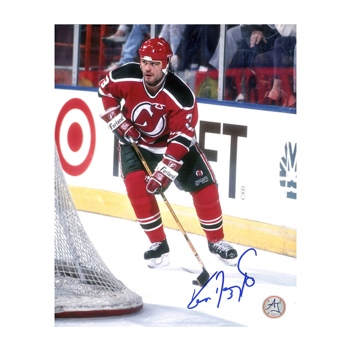 Ken Daneyko Autographed New Jersey Devils Puck Rush 8x10 Photo