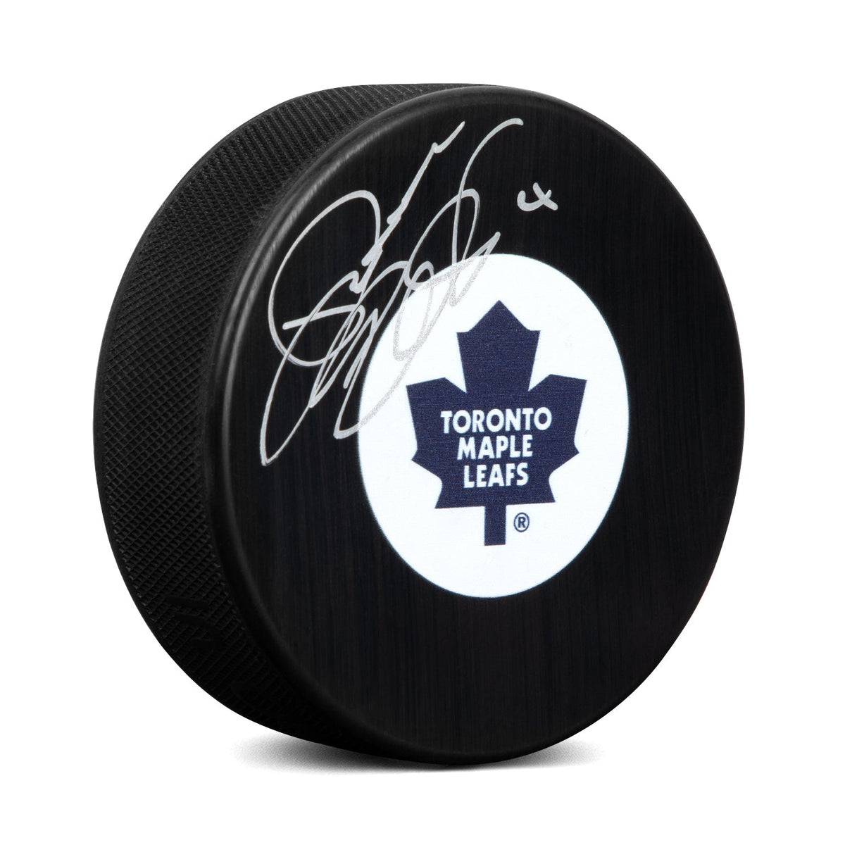 Dave Ellett Autographed Toronto Maple Leafs Retro Logo Puck