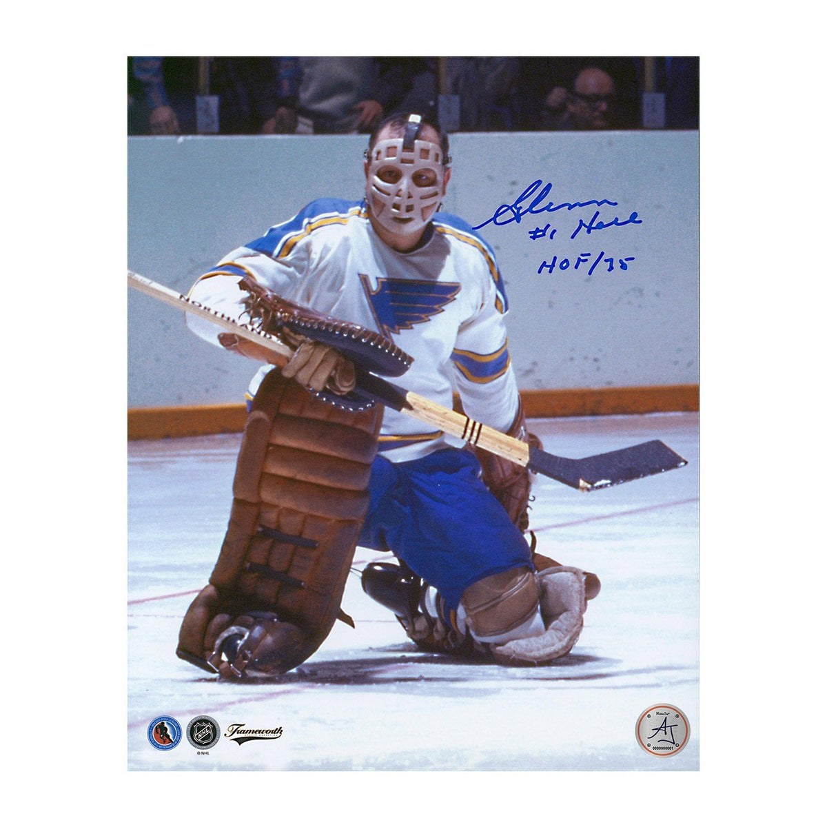 Glenn Hall Autographed St Louis Blues Goalie 8x10 Photo