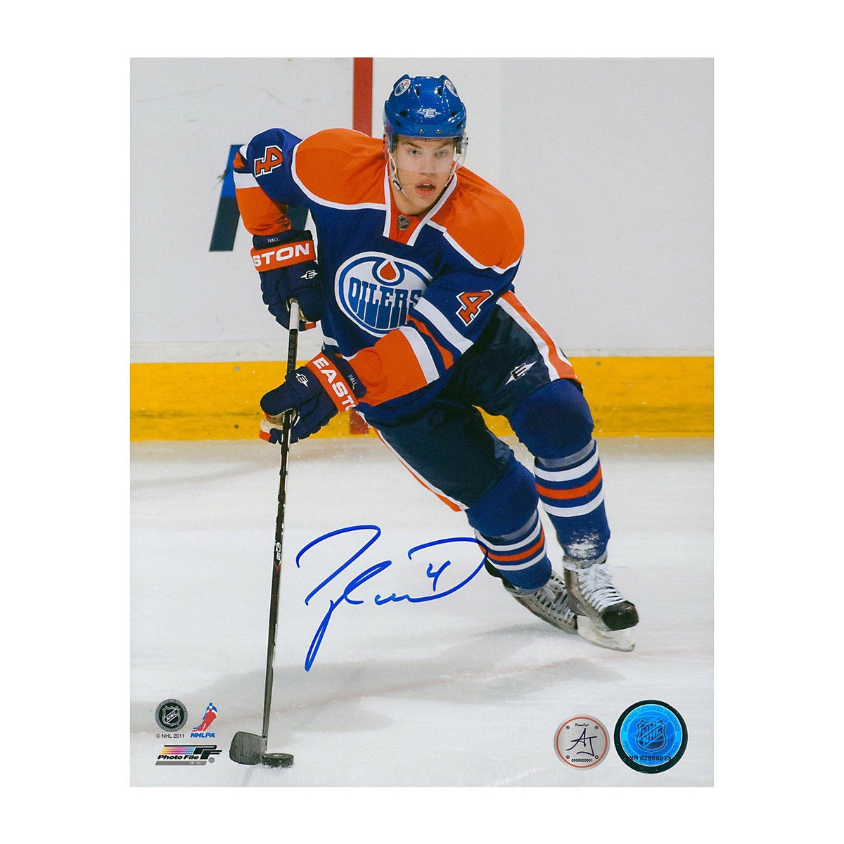 Taylor Hall Signed Edmonton Oilers Crossover 8x10 Photo