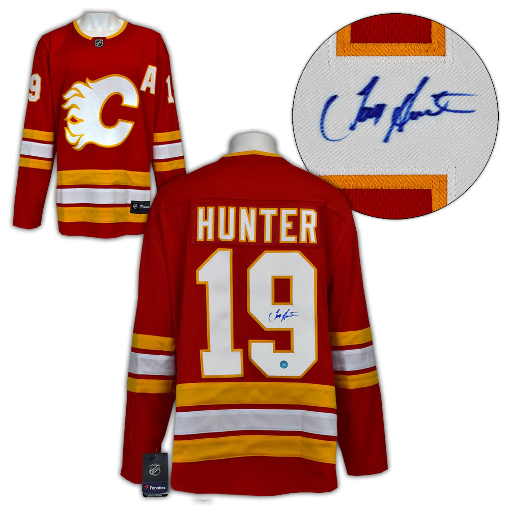 Tim Hunter Signed Calgary Flames Fanatics Breakaway Jersey
