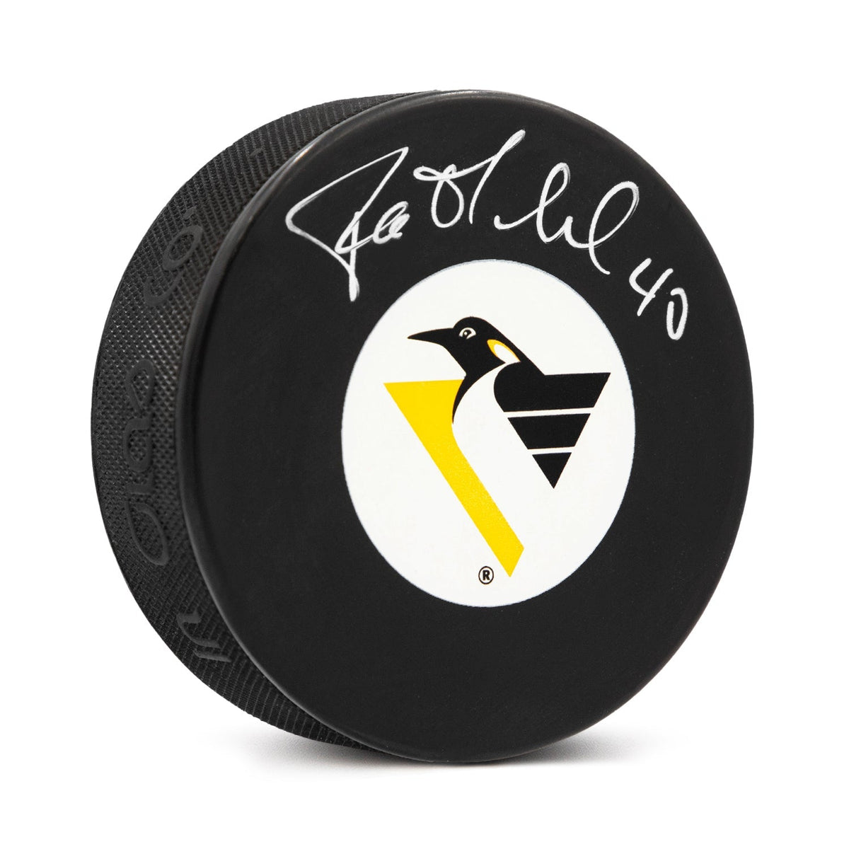 Patrick Lalime Autographed Pittsburgh Penguins Hockey Puck