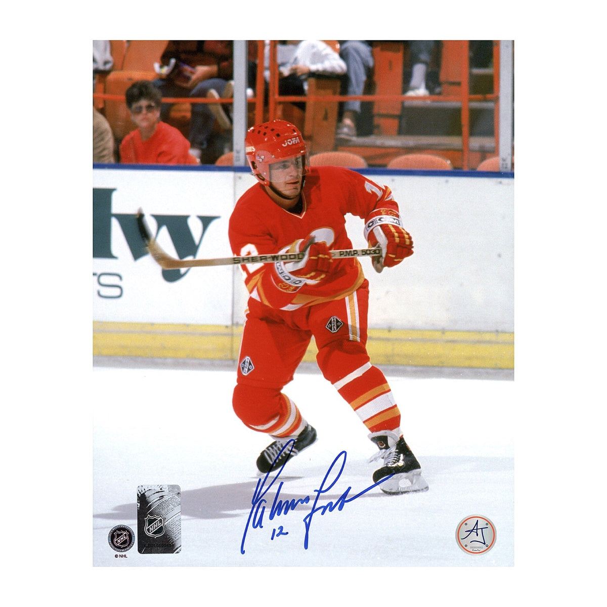 Hakan Loob Autographed Calgary Flames Game Action 8x10 Photo