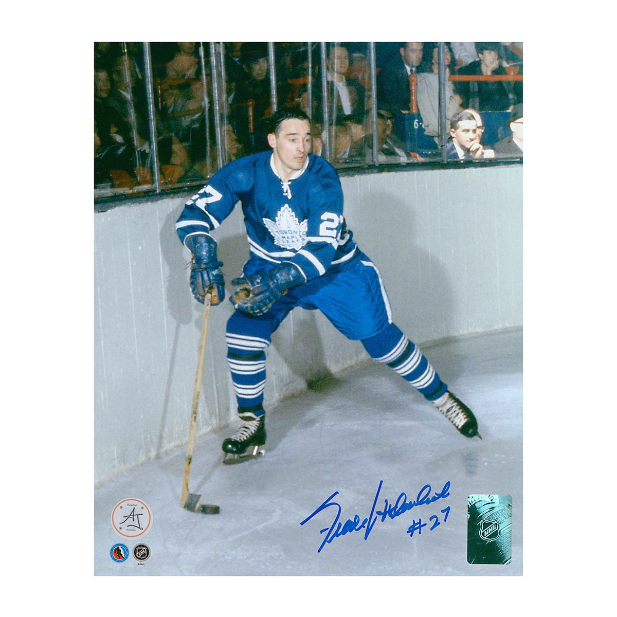 Frank Mahovlich Autographed Toronto Maple Leafs Game Action 8x10 Photo