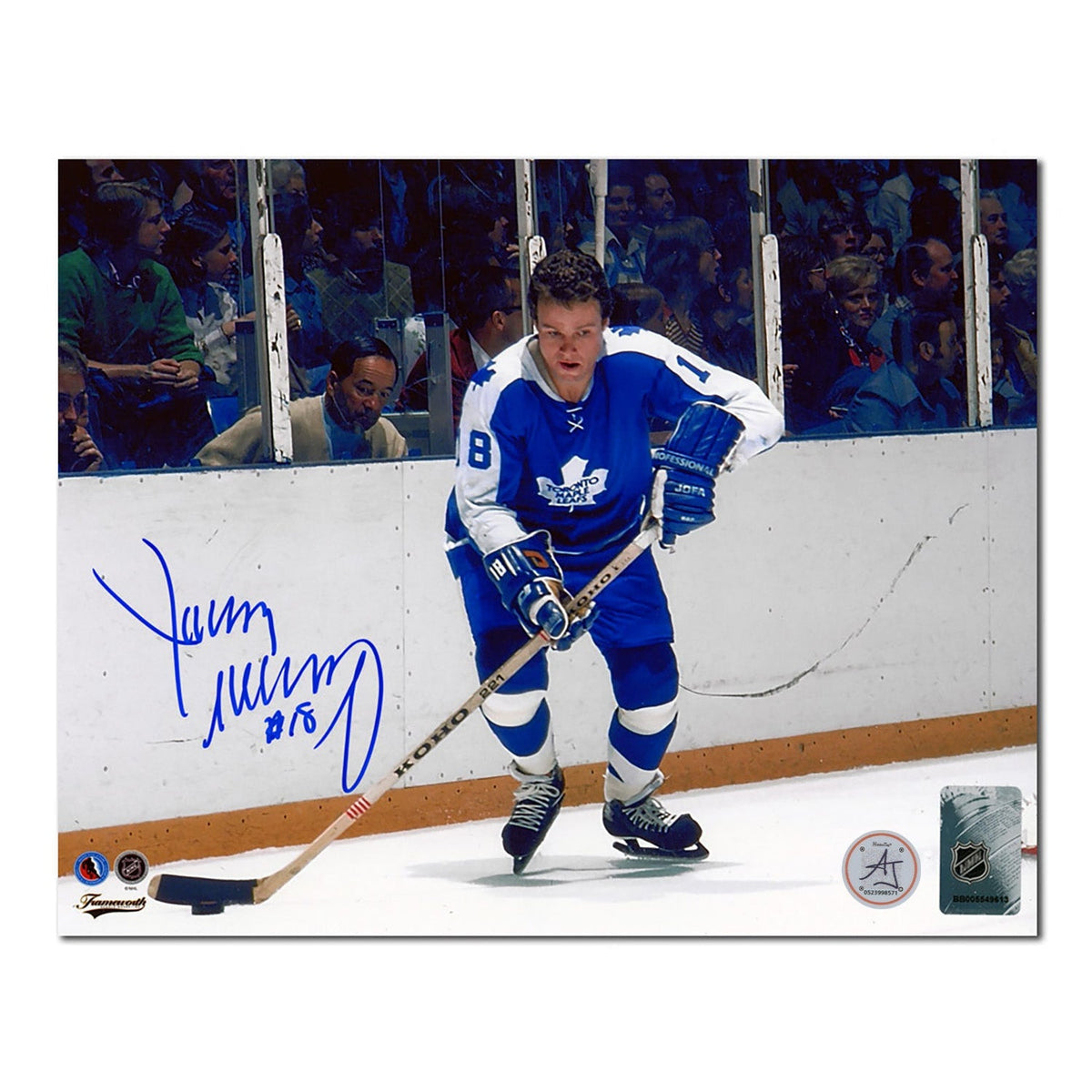 Jim McKenny Autographed Toronto Maple Leafs Puck Rush 8x10 Photo