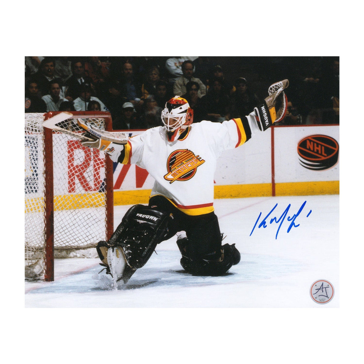 Kirk Mclean Autographed Vancouver Canucks Kick Save 8x10 Photo