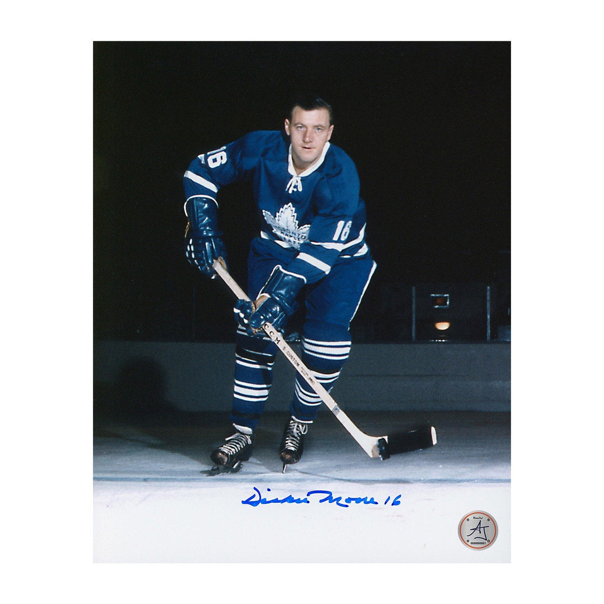 Dickie Moore Autographed Toronto Maple Leafs Hockey 8x10 Photo