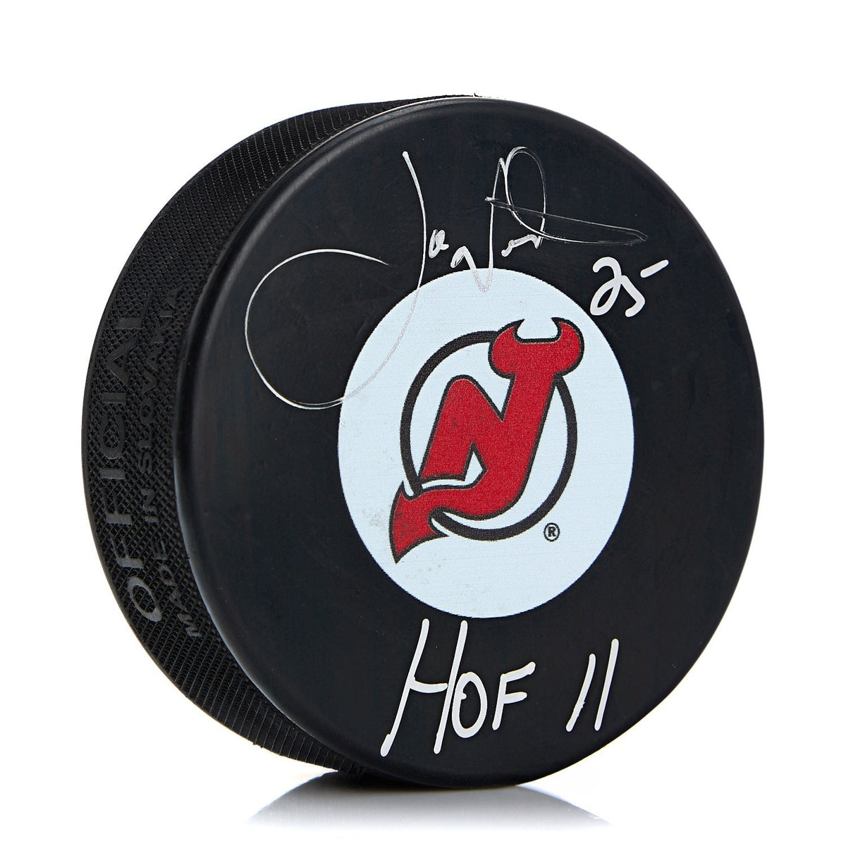 Joe Nieuwendyk Signed New Jersey Devils Hockey Puck with HOF Note