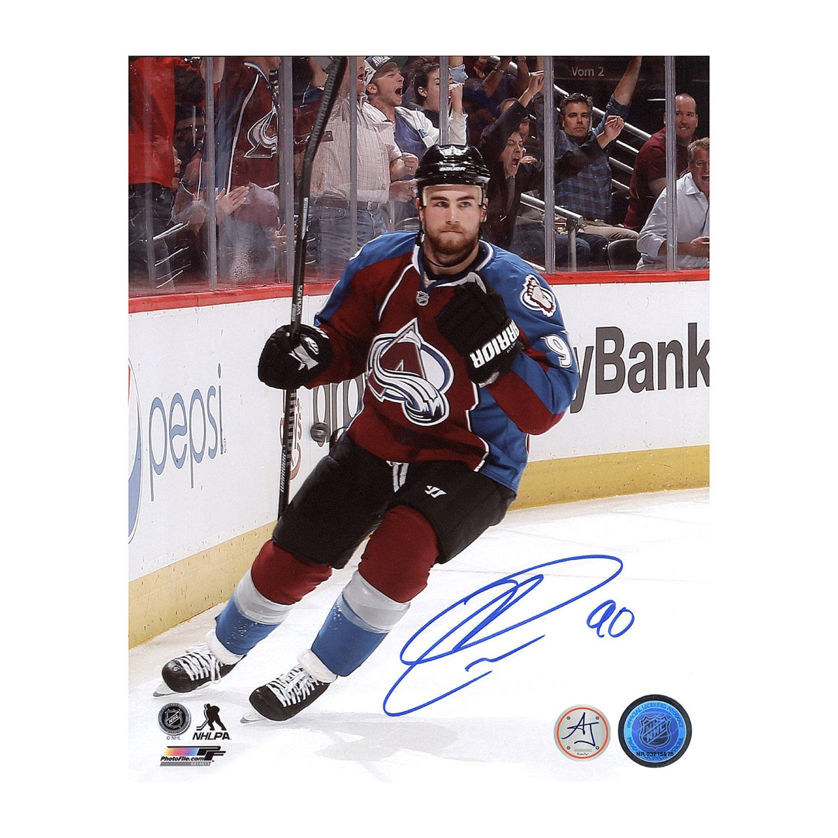 Ryan O'Reilly Autographed Colorado Avalanche Goal Celebration 8x10 Photo