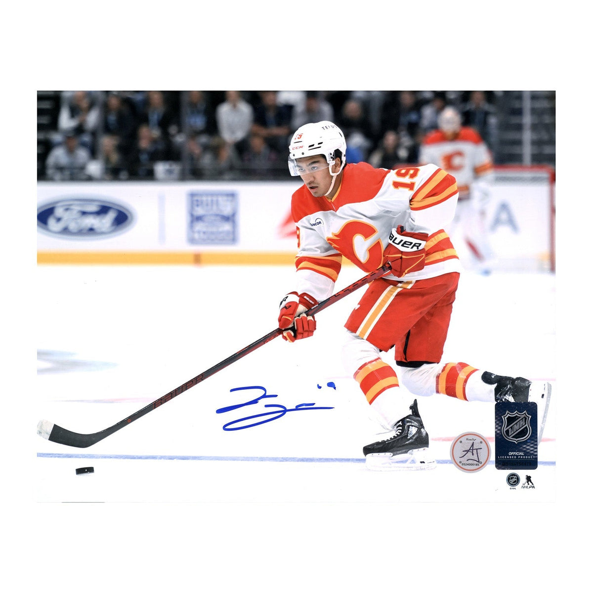 Zayne Parekh Signed Calgary Flames Game Action 8x10 Photo