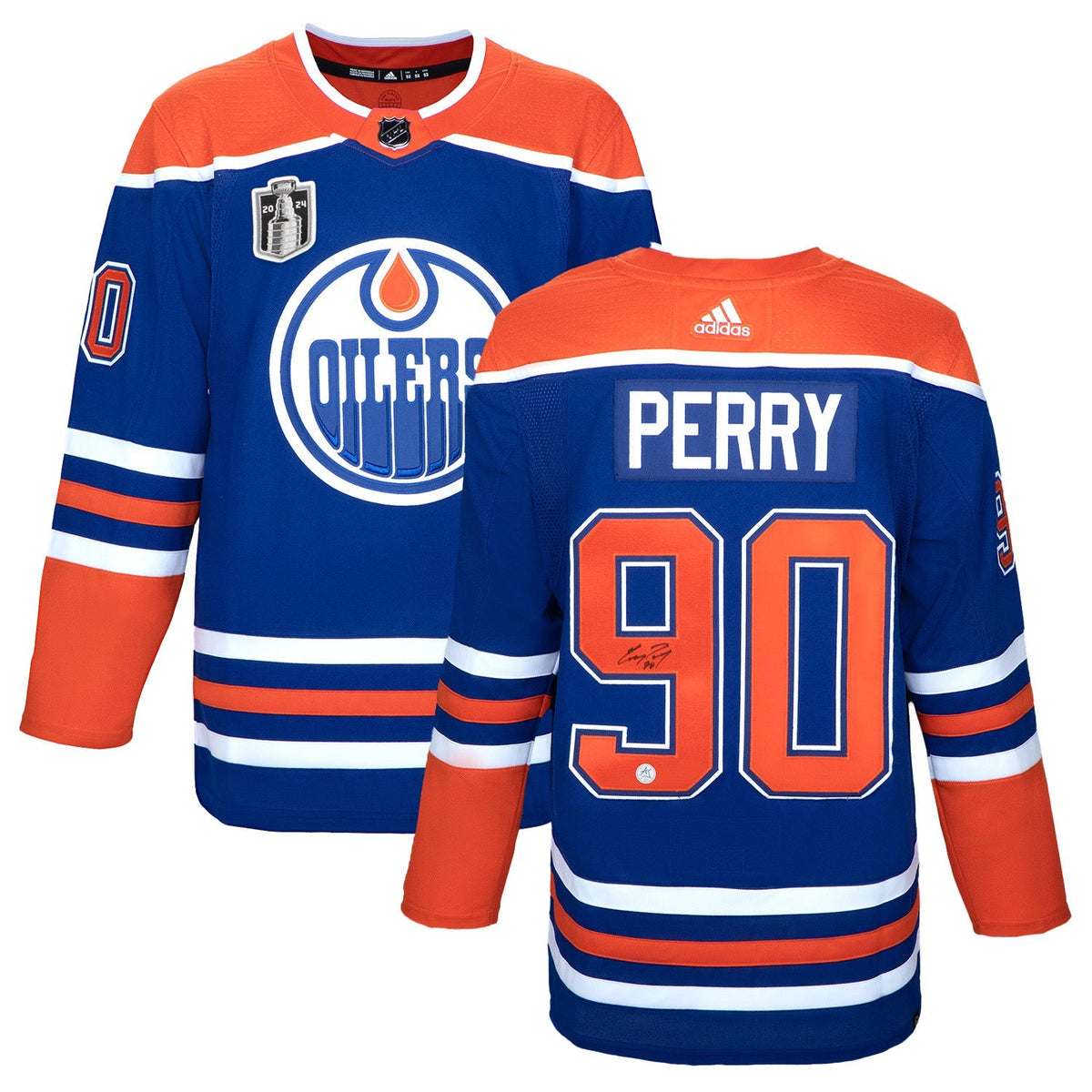 Corey Perry Edmonton Oilers Autographed 2024 Stanley Cup adidas Jersey