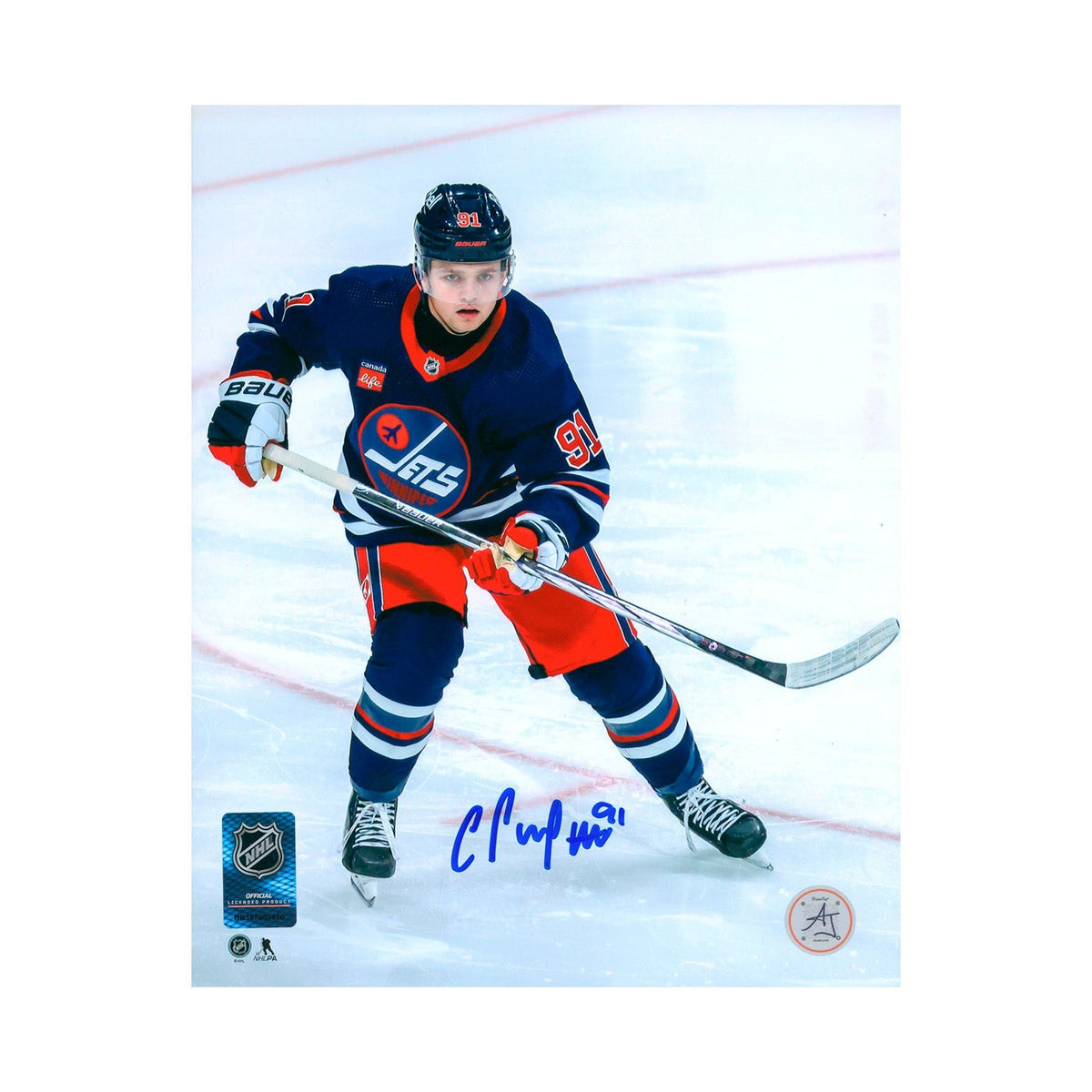 Cole Perfetti Signed Winnipeg Jets Heritage Hockey 8x10 Photo