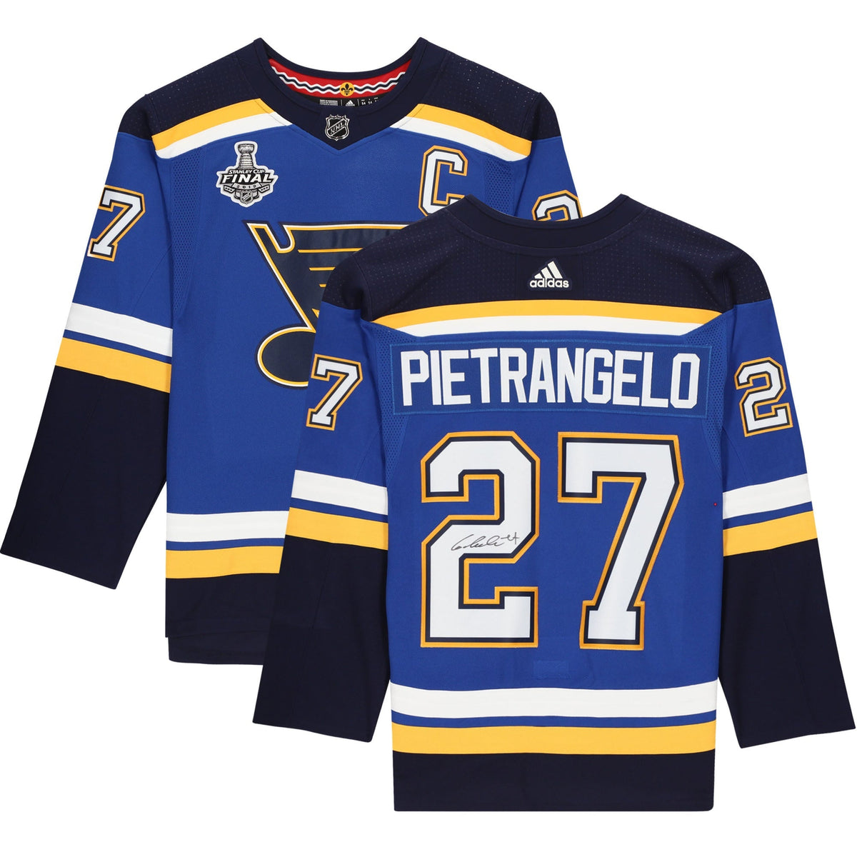 Alex Pietrangelo Signed St Louis Blues 2019 Stanley Cup adidas Jersey