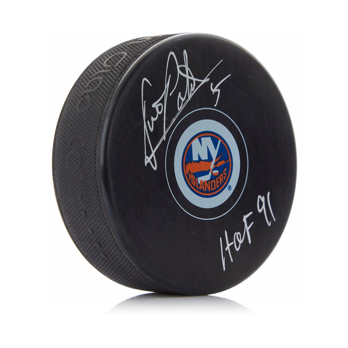 Denis Potvin Signed New York Islanders Hockey Puck with HOF Note
