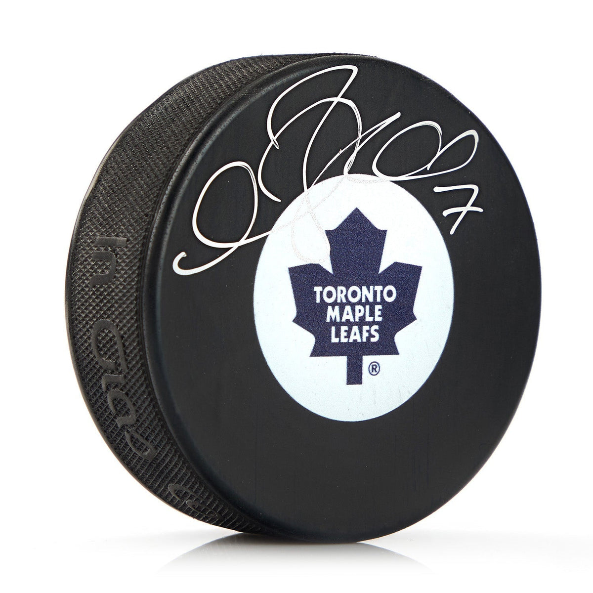 Gary Roberts Autographed Toronto Maple Leafs Retro Logo Puck