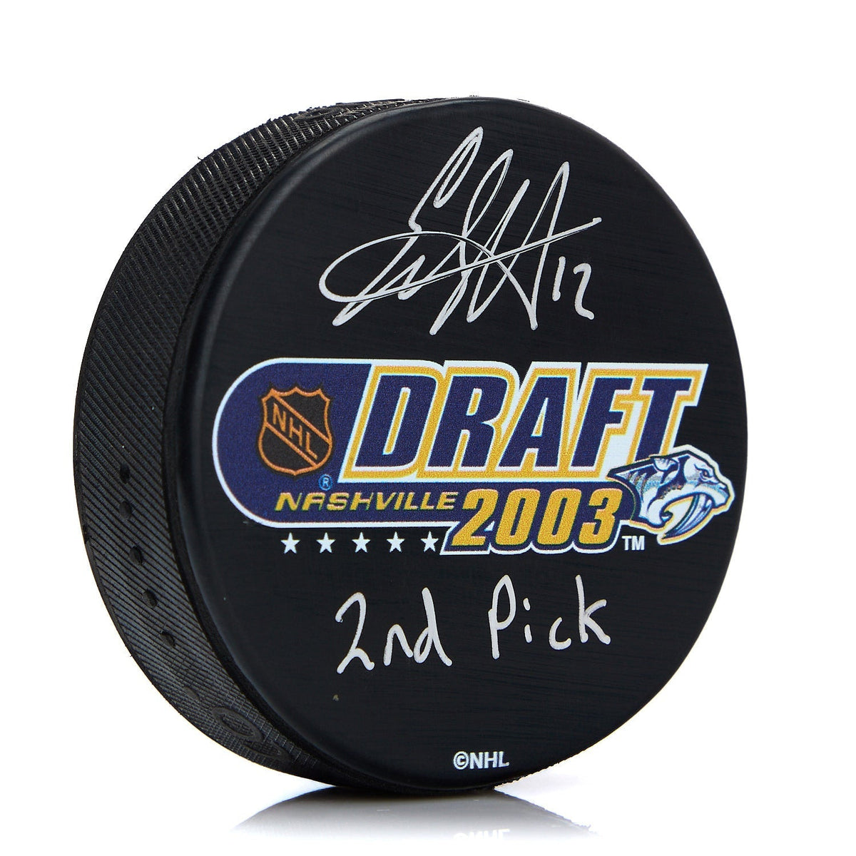 Eric Staal Signed 2003 NHL Entry Draft Puck with 2nd Pick Note