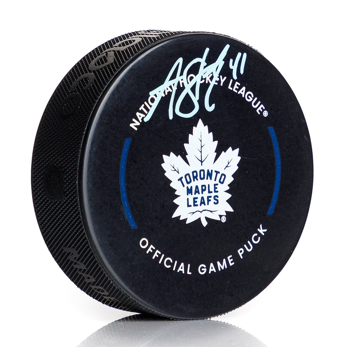 Anthony Stolarz Signed Toronto Maple Leafs Official Game Puck