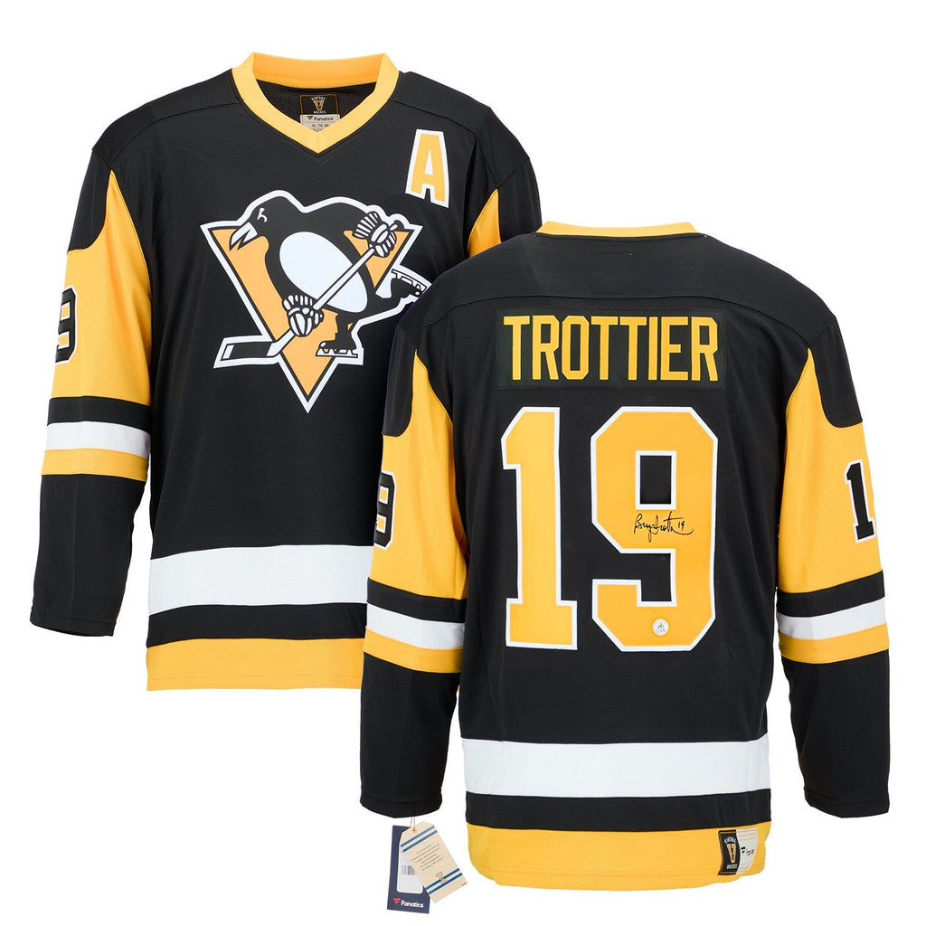 Bryan Trottier Autographed Pittsburgh Penguins Fanatics Throwback Jersey