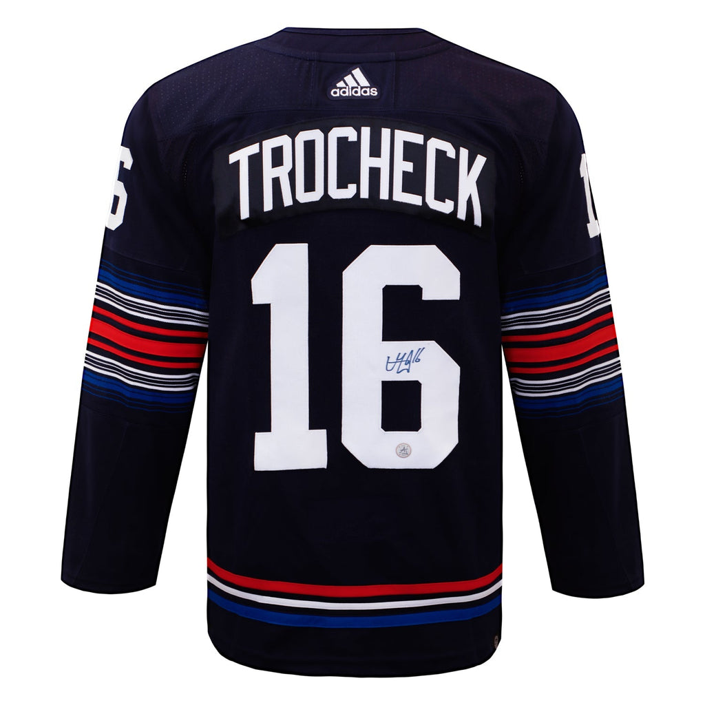 Vincent Trocheck Signed New York Rangers Alt Crest adidas Jersey